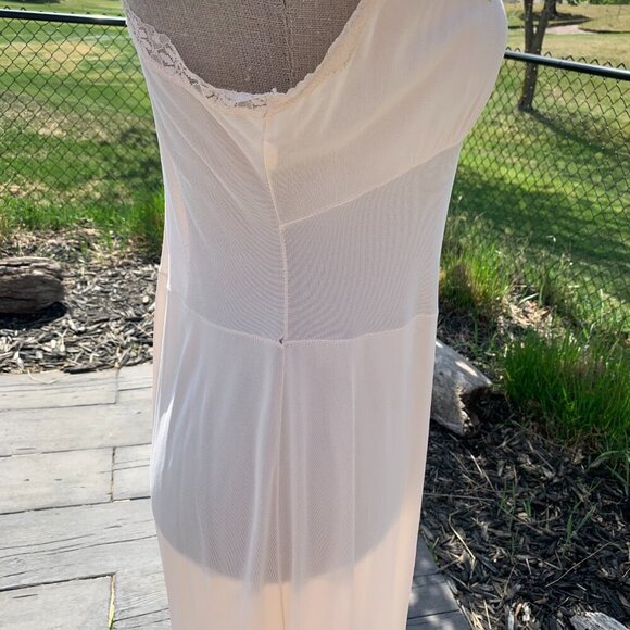 Vintage Babydoll Midi Slip Dress Satin Lace Trim Boho Lingerie - Picture 13 of 16